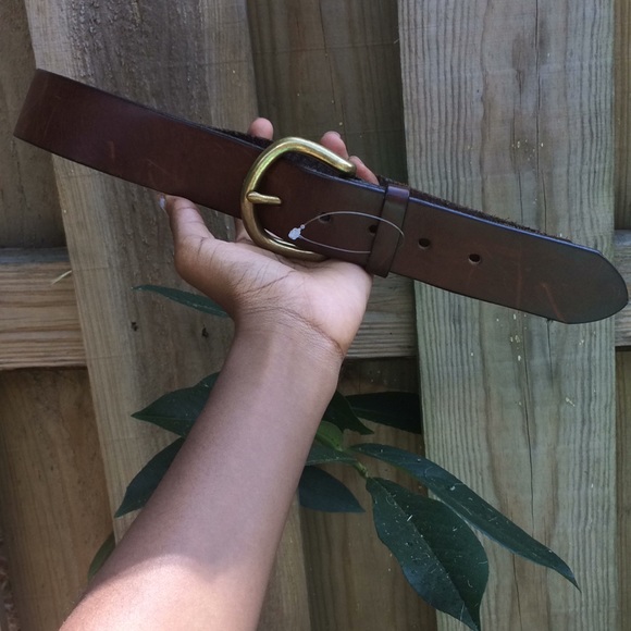 GAP Accessories - Genuine leather, Brass buckle Brown belt